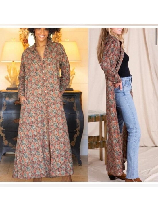 NATURAL LIFE Dresses & Skirts - NWT Natural Life Dress sz L / XL Boho Fall flower print pattern brown fall